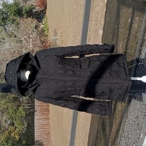 Weatherproof Ladies Black Mid Weight Quilted Jacket w/Removable Hood Size Small